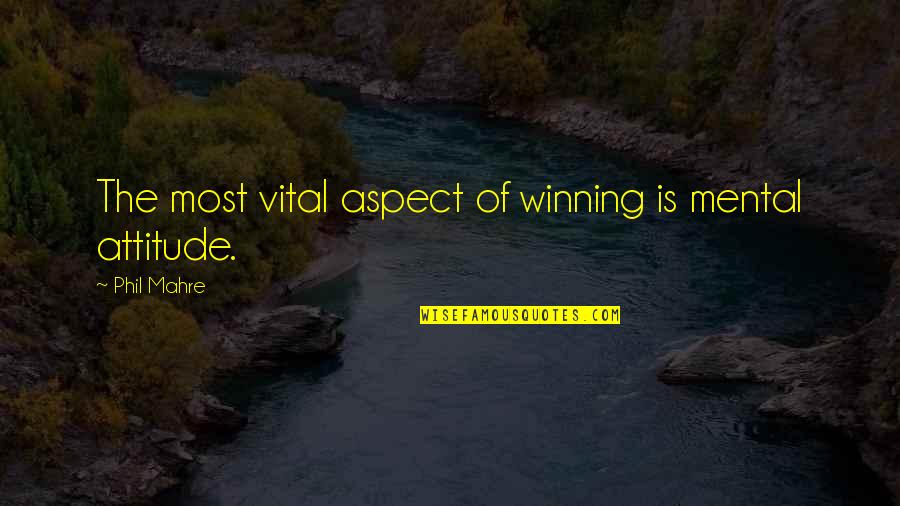 Winning Attitude Quotes By Phil Mahre: The most vital aspect of winning is mental