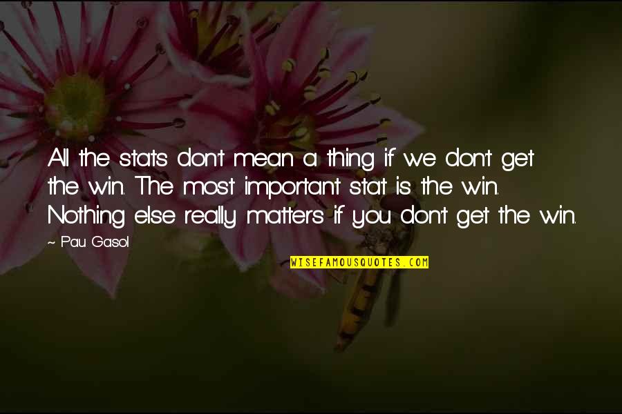 Winning Is Important Quotes By Pau Gasol: All the stats don't mean a thing if