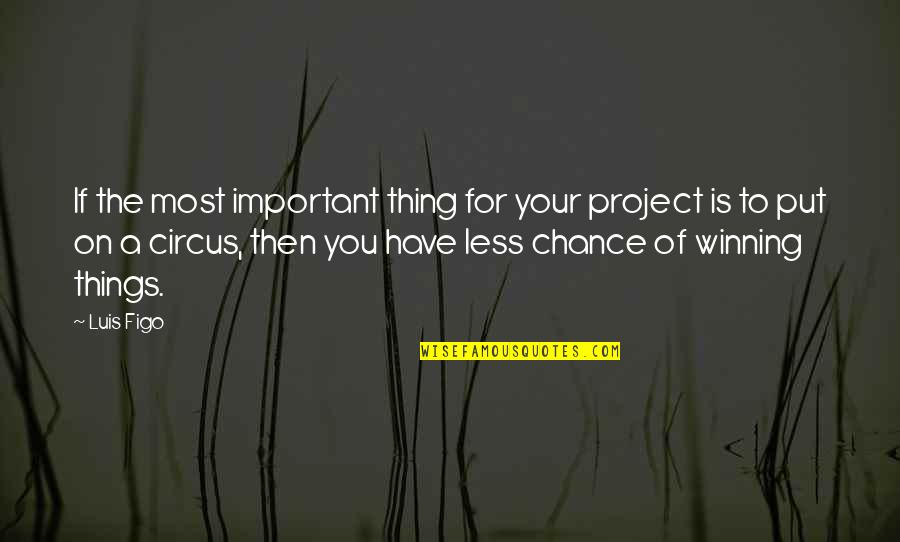 Winning Is Not Important Quotes By Luis Figo: If the most important thing for your project