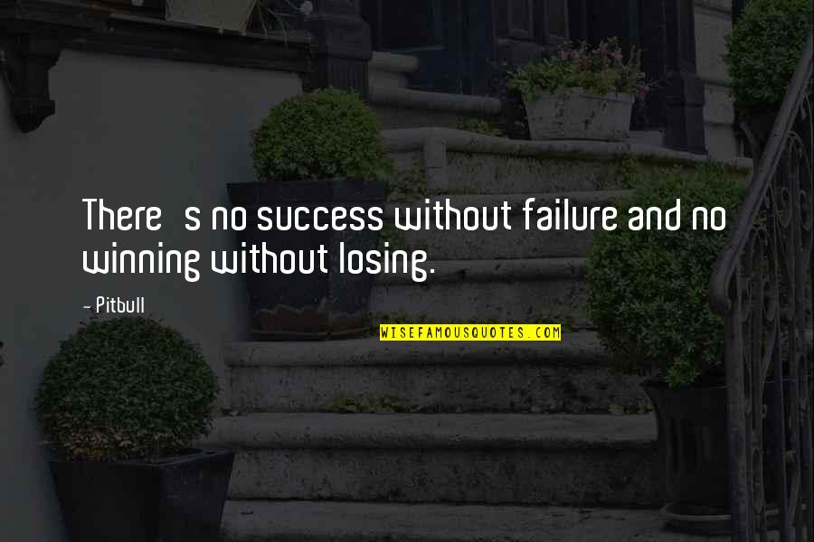 Winning Losing Quotes By Pitbull: There's no success without failure and no winning