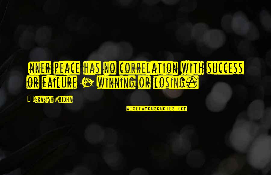 Winning Philosophy Quotes By Debasish Mridha: Inner peace has no correlation with success or