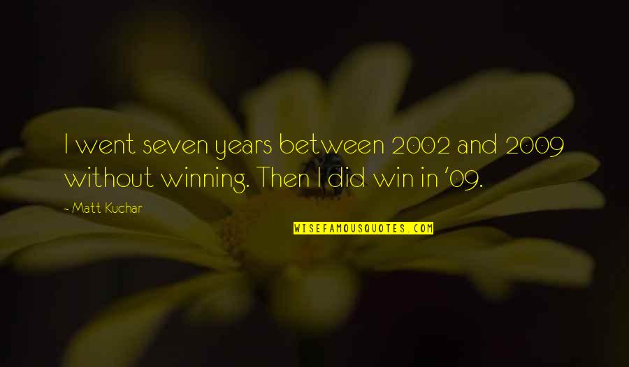 Winning Quotes By Matt Kuchar: I went seven years between 2002 and 2009