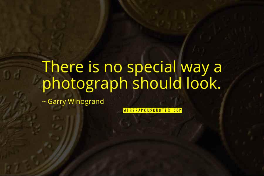 Winogrand Garry Quotes By Garry Winogrand: There is no special way a photograph should