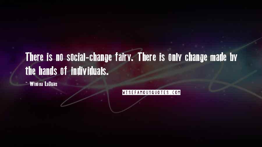 Winona LaDuke quotes: There is no social-change fairy. There is only change made by the hands of individuals.