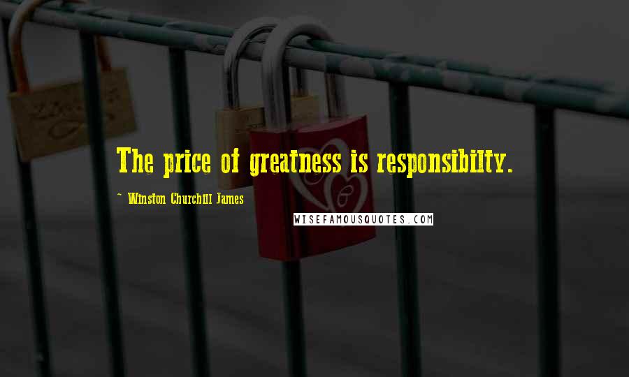 Winston Churchill James quotes: The price of greatness is responsibilty.