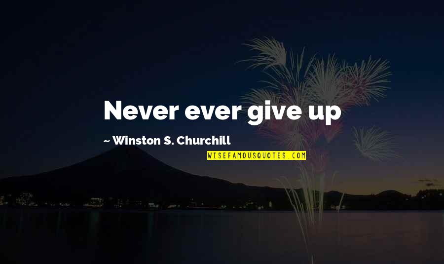 Winston Churchill Never Give In Quotes By Winston S. Churchill: Never ever give up