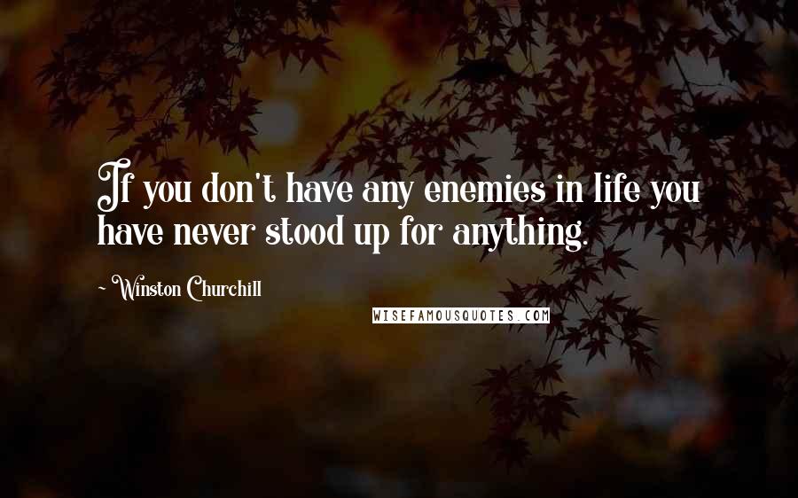 Winston Churchill quotes: If you don't have any enemies in life you have never stood up for anything.