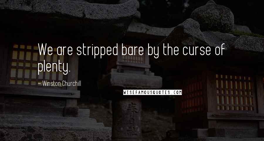 Winston Churchill quotes: We are stripped bare by the curse of plenty.