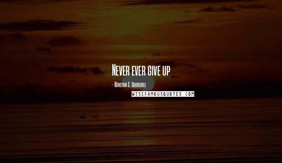Winston S. Churchill quotes: Never ever give up