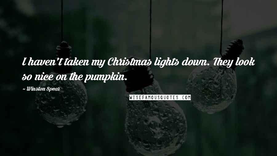 Winston Spear quotes: I haven't taken my Christmas lights down. They look so nice on the pumpkin.