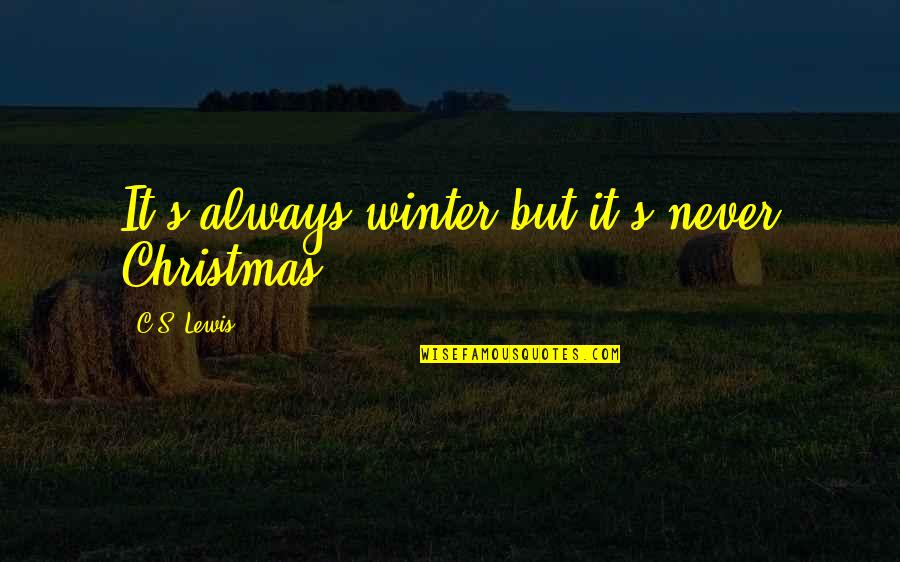 Winter And Christmas Quotes By C.S. Lewis: It's always winter but it's never Christmas.