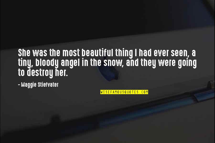 Winter And Death Quotes By Maggie Stiefvater: She was the most beautiful thing I had Winter And Death Quotes By Maggie Stiefvater: She was the most beautiful thing I had