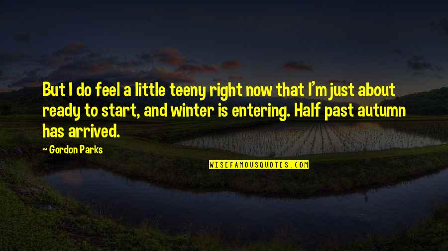 Winter And Quotes By Gordon Parks: But I do feel a little teeny right