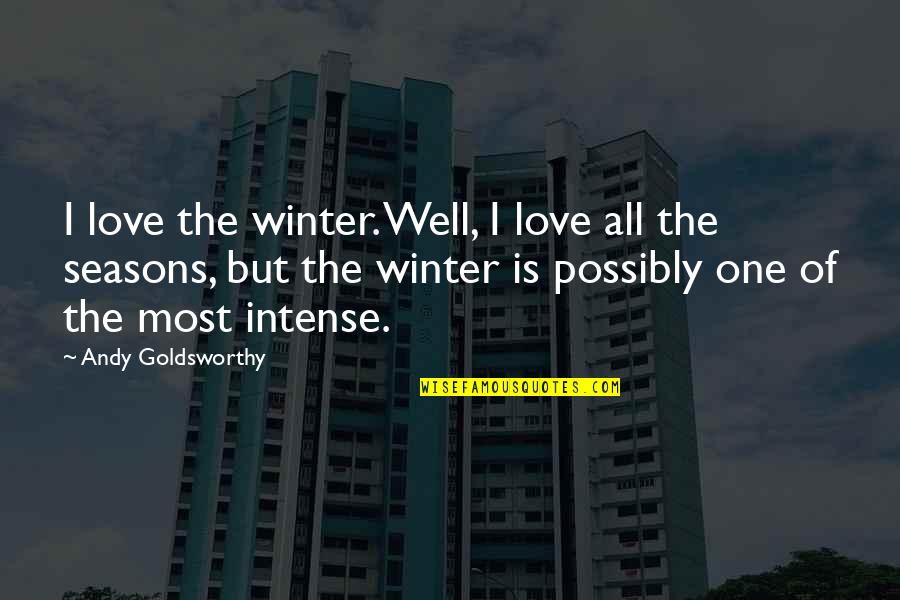 Winter Love Quotes By Andy Goldsworthy: I love the winter. Well, I love all