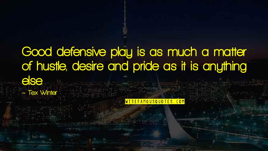 Winter Play Quotes By Tex Winter: Good defensive play is as much a matter