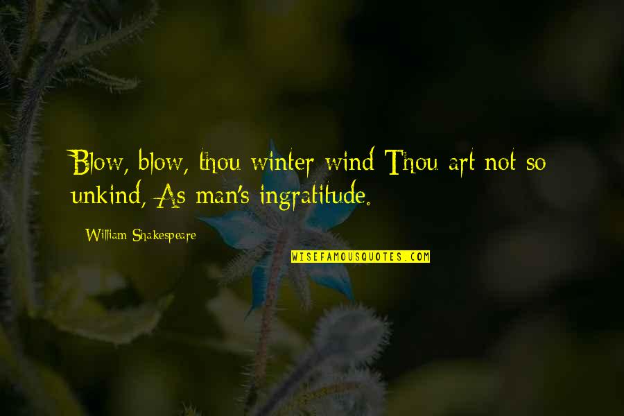 Winter Shakespeare Quotes By William Shakespeare: Blow, blow, thou winter wind Thou art not