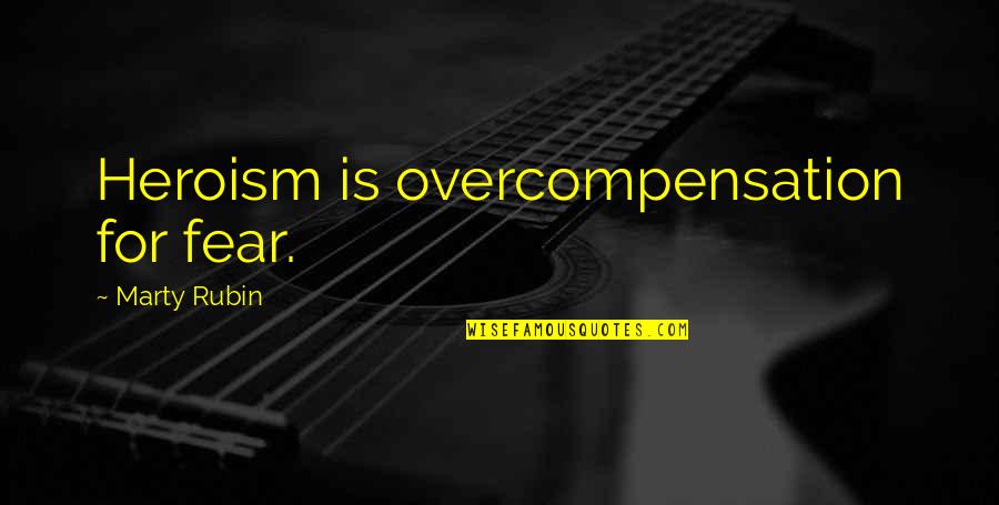 Wintersonnenwende Quotes By Marty Rubin: Heroism is overcompensation for fear. Wintersonnenwende Quotes By Marty Rubin: Heroism is overcompensation for fear.