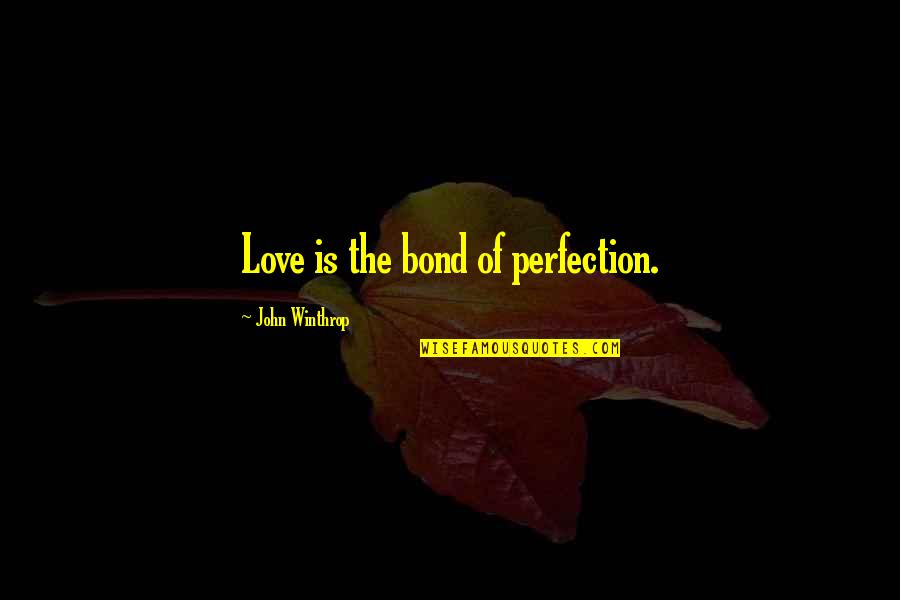 Winthrop's Quotes By John Winthrop: Love is the bond of perfection.