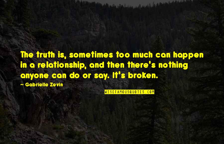 Wintomylon Quotes By Gabrielle Zevin: The truth is, sometimes too much can happen