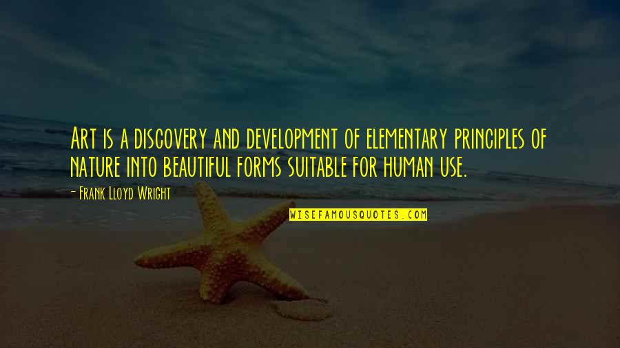 Wintry Afternoon Quotes By Frank Lloyd Wright: Art is a discovery and development of elementary