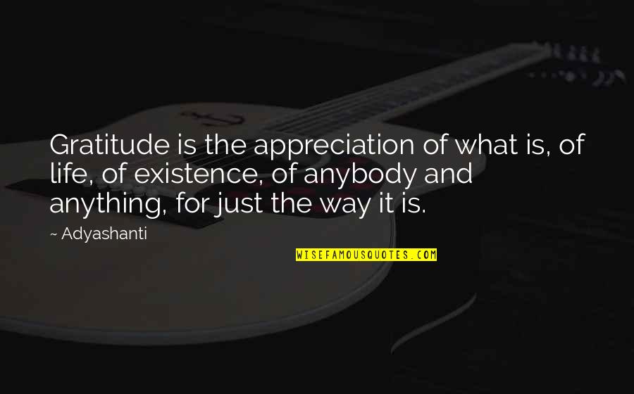 Winzenread Michael Quotes By Adyashanti: Gratitude is the appreciation of what is, of