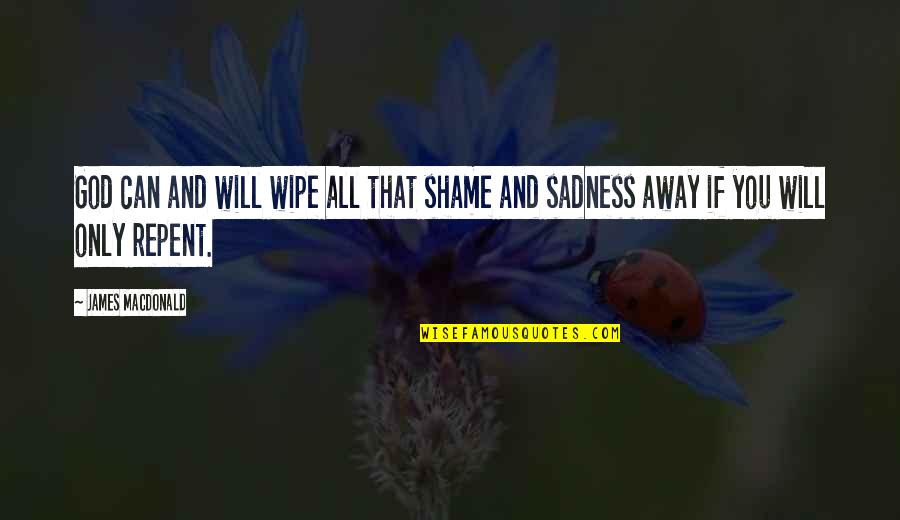 Wipe Quotes By James MacDonald: God can and will wipe all that shame