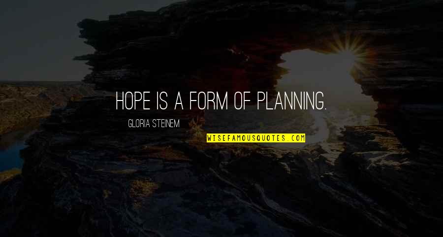 Wireless Networks Quotes By Gloria Steinem: hope is a form of planning.