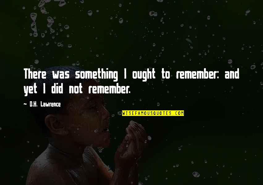 Wirkung Kokain Quotes By D.H. Lawrence: There was something I ought to remember: and