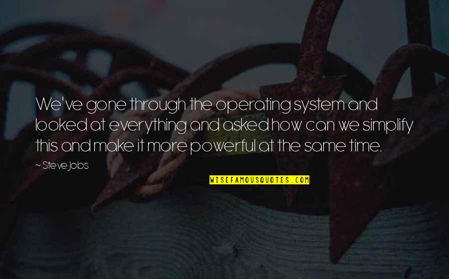 Wirom Giurgiu Quotes By Steve Jobs: We've gone through the operating system and looked