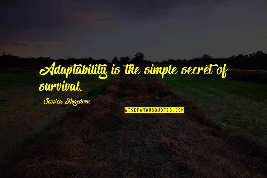 Wirtten Quotes By Jessica Hagedorn: Adaptability is the simple secret of survival. Wirtten Quotes By Jessica Hagedorn: Adaptability is the simple secret of survival.