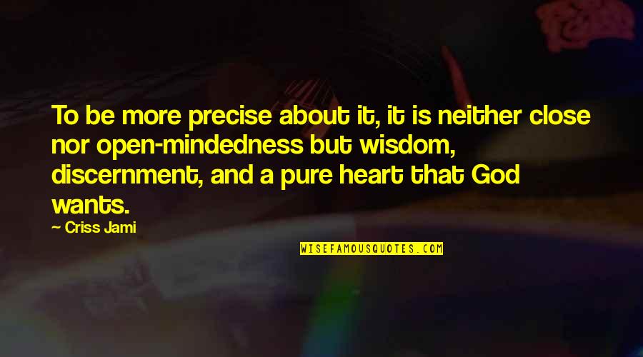 Wisdom Discernment Quotes By Criss Jami: To be more precise about it, it is Wisdom Discernment Quotes By Criss Jami: To be more precise about it, it is
