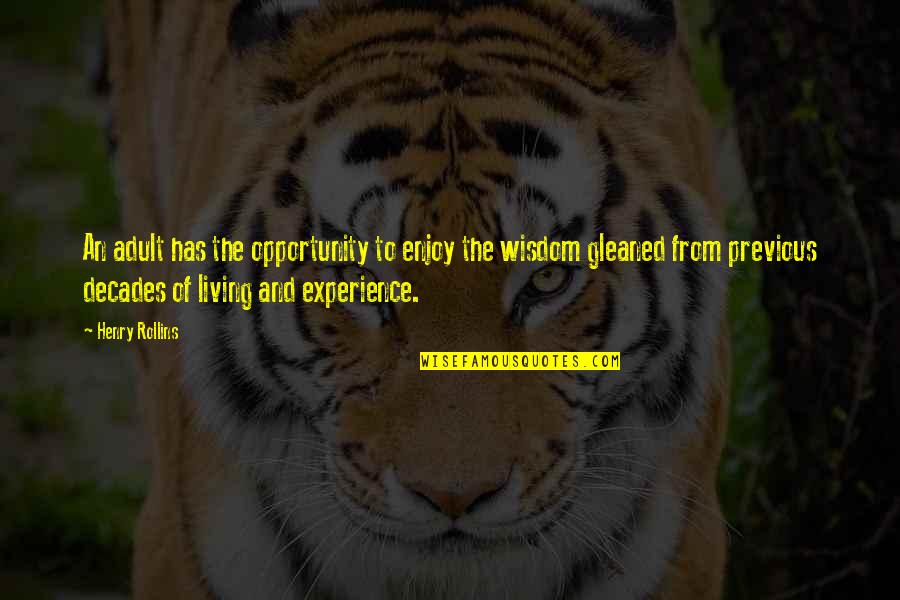 Wisdom Experience Quotes By Henry Rollins: An adult has the opportunity to enjoy the Wisdom Experience Quotes By Henry Rollins: An adult has the opportunity to enjoy the