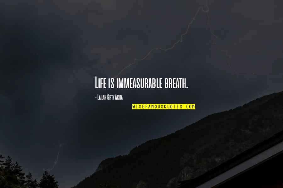 Wisdom Grace Quotes By Lailah Gifty Akita: Life is immeasurable breath.