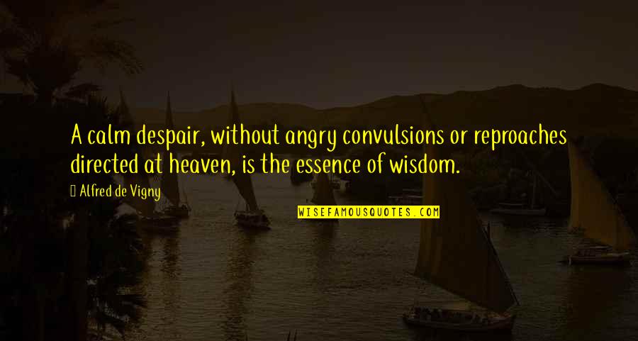 Wisdom Is The Essence Quotes By Alfred De Vigny: A calm despair, without angry convulsions or reproaches