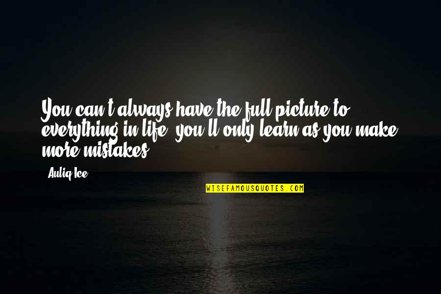 Wisdom Mistakes Quotes By Auliq Ice: You can't always have the full picture to Wisdom Mistakes Quotes By Auliq Ice: You can't always have the full picture to