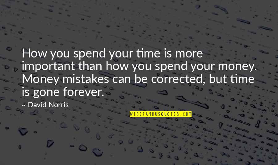 Wisdom Mistakes Quotes By David Norris: How you spend your time is more important Wisdom Mistakes Quotes By David Norris: How you spend your time is more important