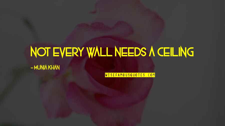 Wise 3 Word Quotes By Munia Khan: Not every wall needs a ceiling