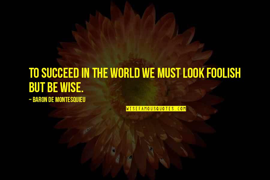 Wise And Success Quotes By Baron De Montesquieu: To succeed in the world we must look