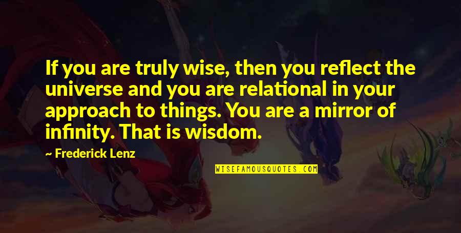 Wise And Wisdom Quotes By Frederick Lenz: If you are truly wise, then you reflect