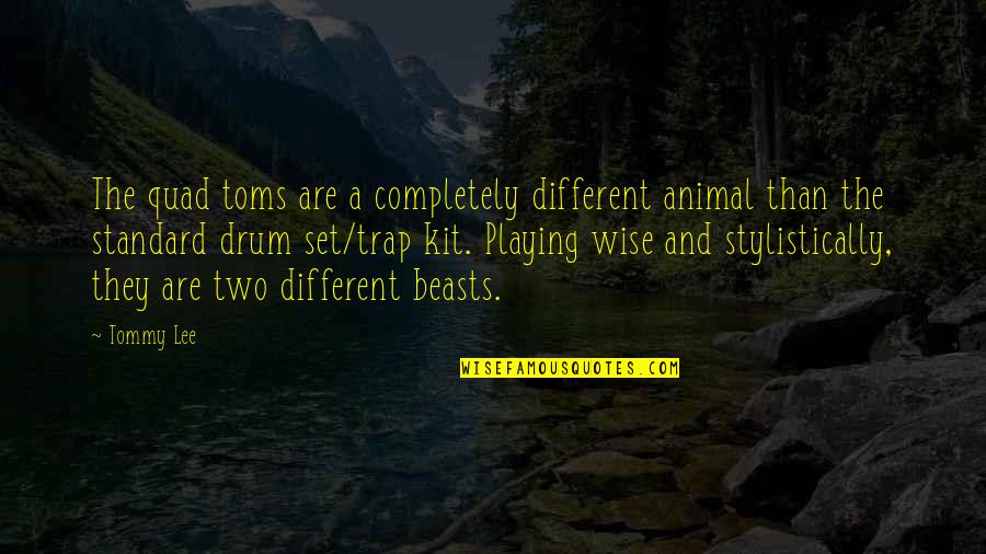 Wise Animal Quotes By Tommy Lee: The quad toms are a completely different animal