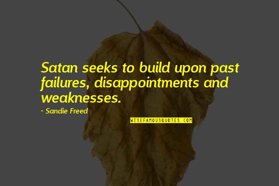 Wise Gang Quotes By Sandie Freed: Satan seeks to build upon past failures, disappointments
