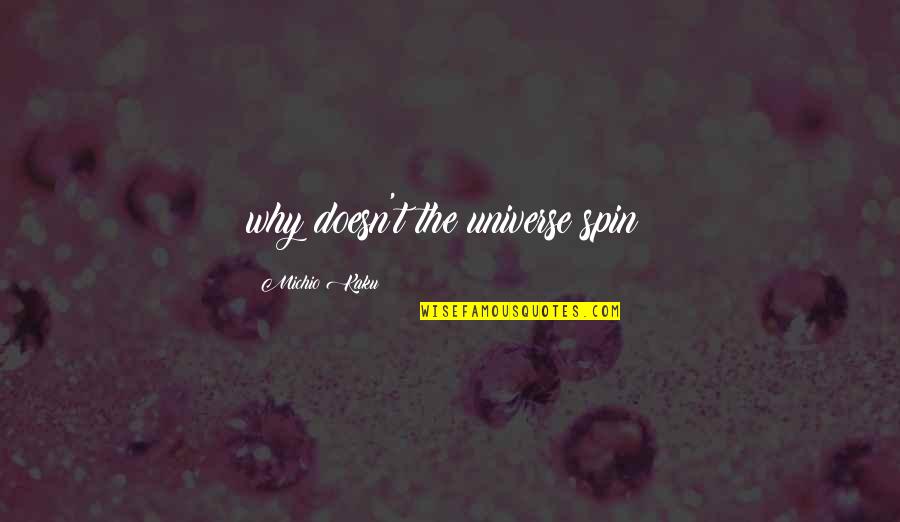 Wise Guy Mafia Quotes By Michio Kaku: why doesn't the universe spin?