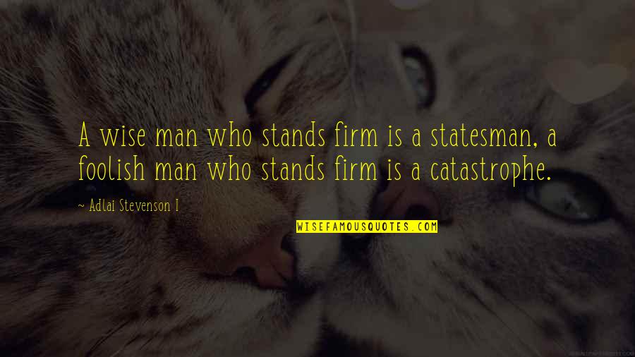 Wise Man Foolish Man Quotes By Adlai Stevenson I: A wise man who stands firm is a