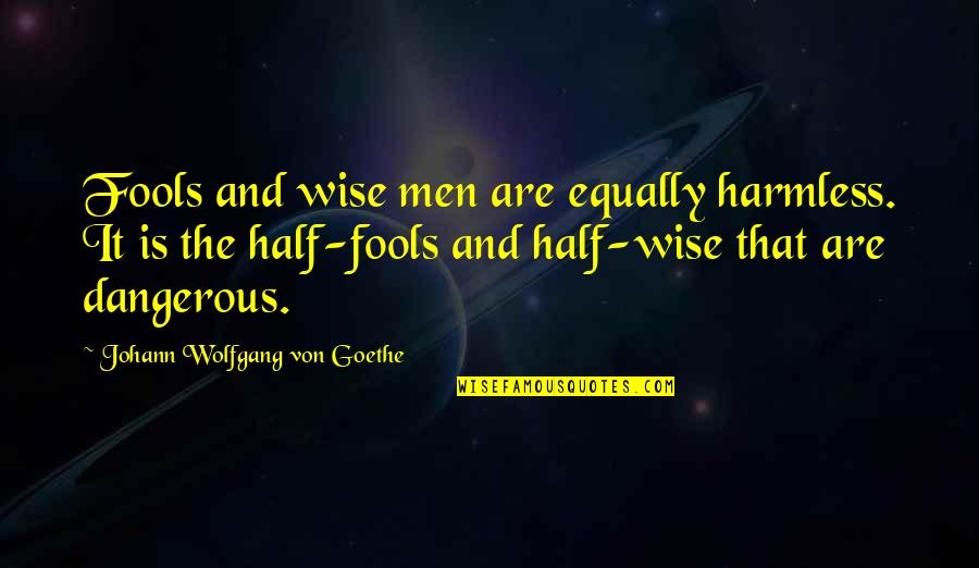 Wise Men And Fools Quotes By Johann Wolfgang Von Goethe: Fools and wise men are equally harmless. It