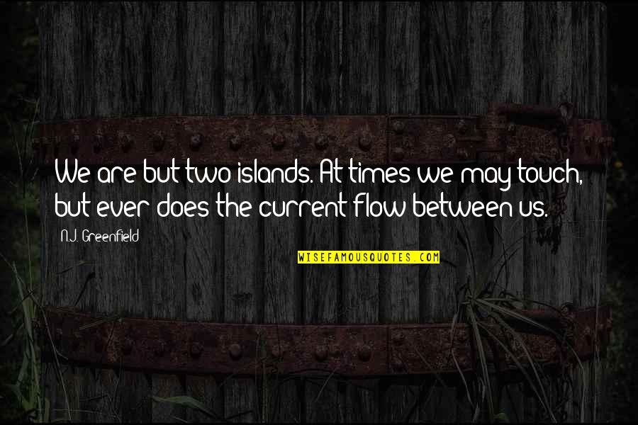 Wise Owls Quotes By N.J. Greenfield: We are but two islands. At times we