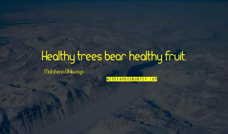 Wise Trees Quotes By Matshona Dhliwayo: Healthy trees bear healthy fruit.