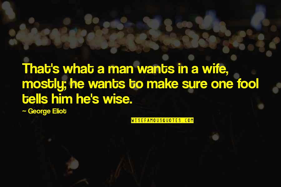 Wise Wife Quotes By George Eliot: That's what a man wants in a wife,