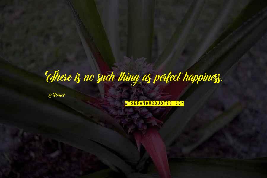 Wise Words Picture Quotes By Horace: There is no such thing as perfect happiness.