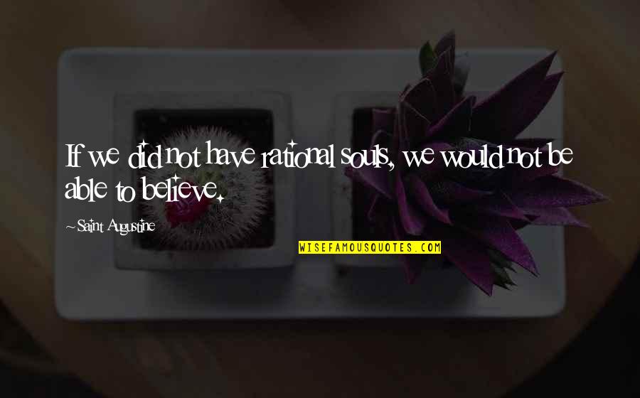 Wiseass Memes Quotes By Saint Augustine: If we did not have rational souls, we