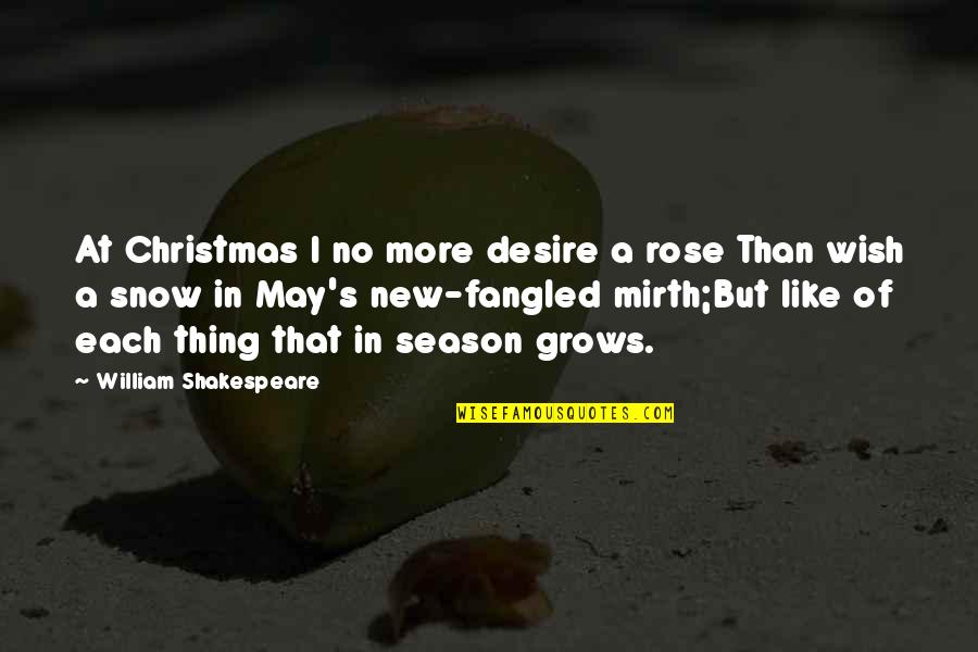 Wish Christmas Quotes By William Shakespeare: At Christmas I no more desire a rose
